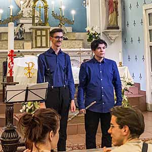 Cantus Ecclesiae Concert Orga si prietenii Biserica Sacre Coeur franceza organist Iulian Beres flaut Teo Mondiru